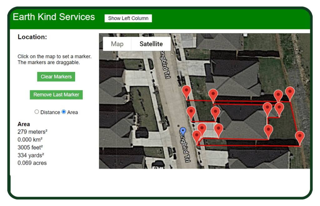 A map of the service area for a home.