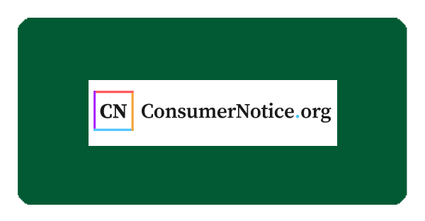 A green background with the word " consumer notice ".