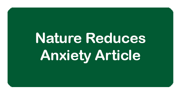 A green background with the words nature reduce anxiety article