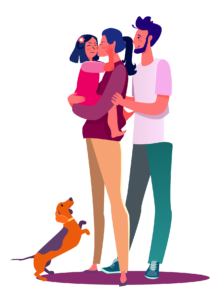 family and dog